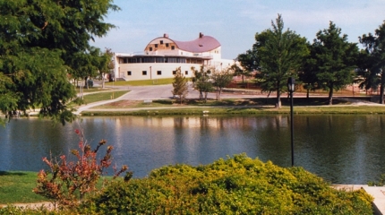 Museum across from lake