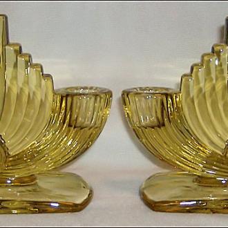 Pair 2547 Triple Candlesticks Gold Tint